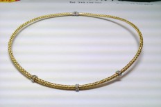 Yellow and white gold necklace with diamonds
